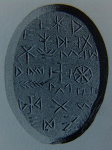 magical sigils on a 3rd Century AD gem talisman